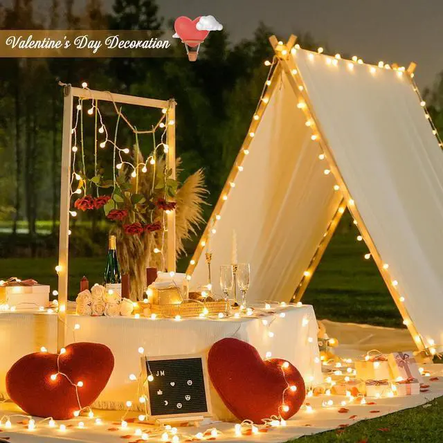 Alt view image 6 of 7 - 100 LED Connectable Globe String Lights Indoor Bedroom, 33ft Warm White Christmas Lights Plug in with Remote, 8 Modes Hanging Fairy Light Outdoor for Room Classroom Party Spring Home Decor