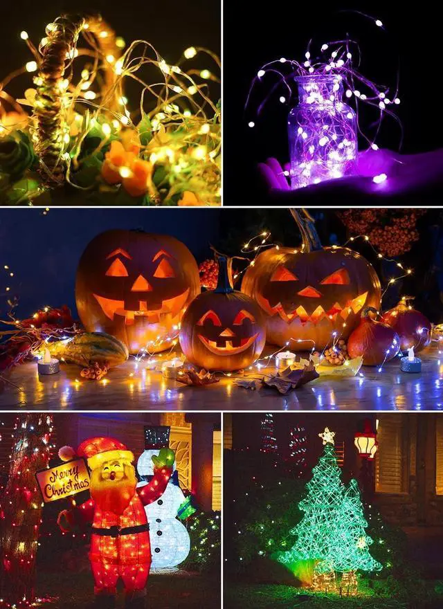 Alt view image 3 of 7 - Color Changing Fairy String Lights - 33 ft 100 LED USB Silver Wire Lights with Remote and Timer, Starry Fairy Light for Bedroom Party Indoor Christmas Decoration, 16 Colors, Adapter Included