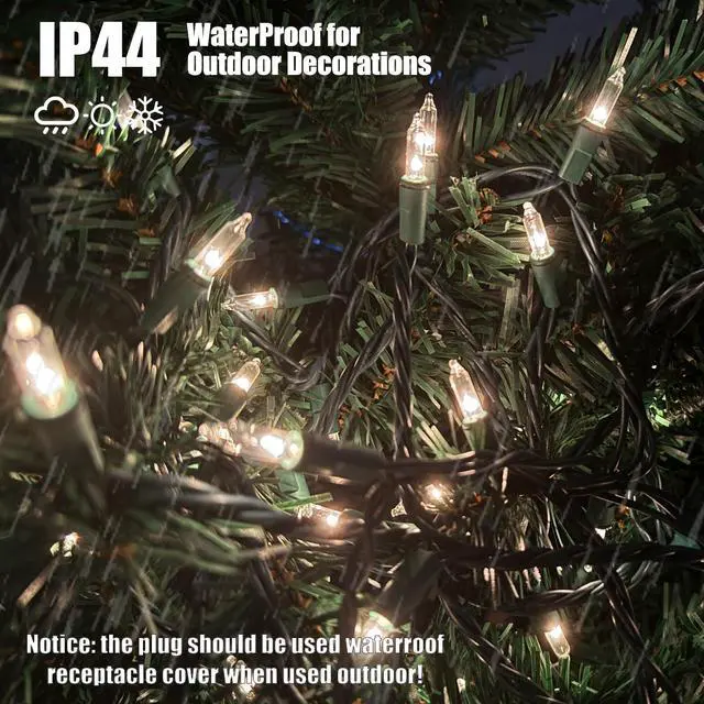 Alt view image 3 of 7 - Christmas Lights 100 Count Clear Christmas Tree Lights String with Green Wire for Outdoor Indoor Christmas Decorations Wedding Decorations Valentines Day Decor,UL Certified (21feet)