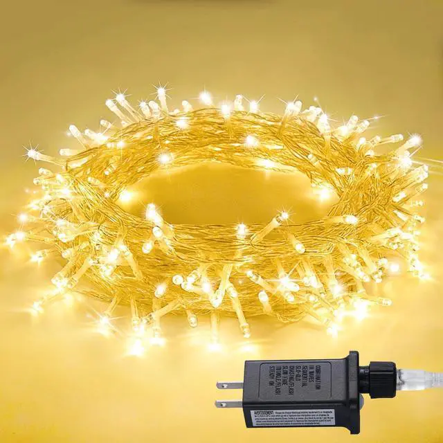 Main image of 100 LED String Lights Indoor Bedroom, 8 Modes Warm White Christmas Lights Plug in, 33ft Connectable Room Fairy Twinkle Light Outdoor for Mirror Room Home Garden Xmas Tree