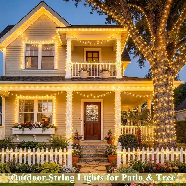 Alt view image 3 of 7 - 200 LED String Lights Indoor Outdoor Clear Wire, Connectable Warm White Christmas String Lights for Bedroom, 66 Ft Twinkle Fairy Light Plug in for Wedding Home Tree Yard Patio Classroom Decor