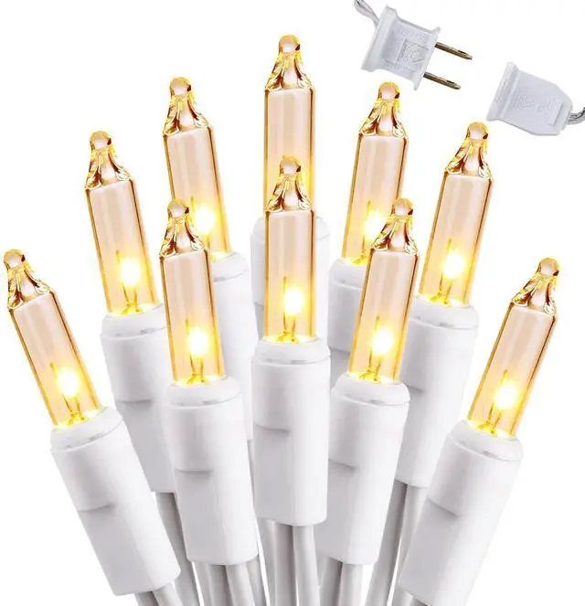 Main image of Clear Christmas Lights, 300 Count 69.6ft Incandescent White Lights String, Connectable 120V UL Certified Indoor/Outdoor White Light on White Wire for Room, Birthday, Wedding, Party, Warm White