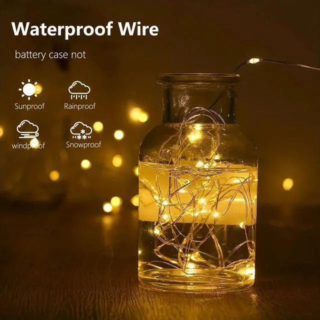 Alt view image 2 of 6 - 4-Pack Fairy Lights Battery Operated with Timer, Waterproof 16FT 50 LED String Lights Indoor Outdoor, Cuttable Starry Fairy Lights for Home Bedroom Classroom Dorm Wedding Christmas Decor (Warm White)