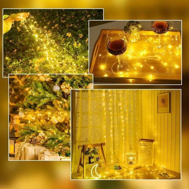 Alt view image 5 of 6 - 4-Pack Fairy Lights Battery Operated with Timer, Waterproof 16FT 50 LED String Lights Indoor Outdoor, Cuttable Starry Fairy Lights for Home Bedroom Classroom Dorm Wedding Christmas Decor (Warm White)