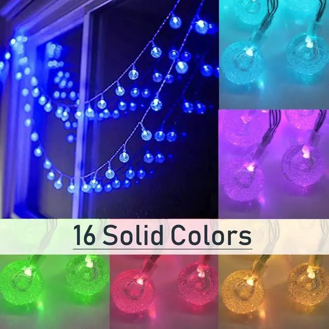 Alt view image 2 of 7 - 50ft Color Changing Globe String Lights Indoor, Hanging Colored Lights for Bedroom 75 LED USB Powered with Remote, Classroom Fairy Lights, Camping Tent Decor