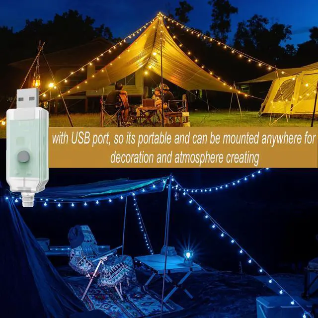 Alt view image 3 of 7 - 50ft Color Changing Globe String Lights Indoor, Hanging Colored Lights for Bedroom 75 LED USB Powered with Remote, Classroom Fairy Lights, Camping Tent Decor