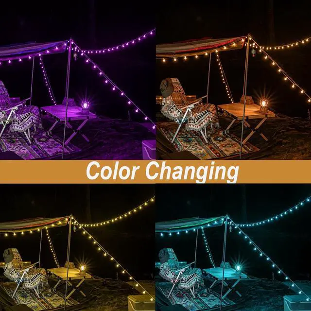 Alt view image 5 of 7 - 50ft Color Changing Globe String Lights Indoor, Hanging Colored Lights for Bedroom 75 LED USB Powered with Remote, Classroom Fairy Lights, Camping Tent Decor