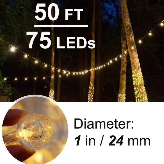 Alt view image 6 of 7 - 50ft Color Changing Globe String Lights Indoor, Hanging Colored Lights for Bedroom 75 LED USB Powered with Remote, Classroom Fairy Lights, Camping Tent Decor