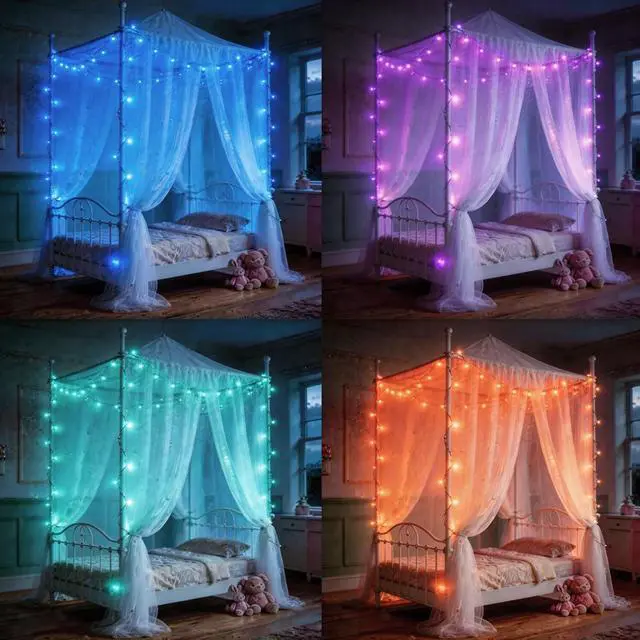 Alt view image 7 of 7 - 50ft Color Changing Globe String Lights Indoor, Hanging Colored Lights for Bedroom 75 LED USB Powered with Remote, Classroom Fairy Lights, Camping Tent Decor