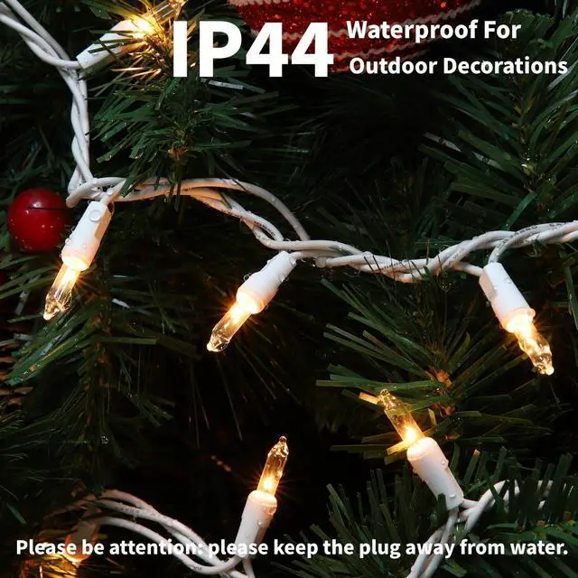 Alt view image 4 of 6 - Christmas Lights 100 Count Clear White Wire UL Certified Connectable Warm White String Lights for Christmas Tree,Garland,Home,Patio, Wedding,Party,Festival Decor