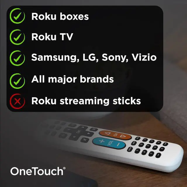 Alt view image 7 of 7 - BigEZ OneTouch Big Button Universal TV Remote for Seniors, Easy to Use, Replacement Remote for Samsung, LG, Sony, Vizio, Roku TV, Streaming Players, Backlit Buttons, 2 Device, White, 84666