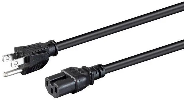 Main image of Heavy Duty Power Cord - NEMA 5-15P to IEC 60320 C15, 14AWG, 15A/1875W, 125V, SJT, 8ft, Black