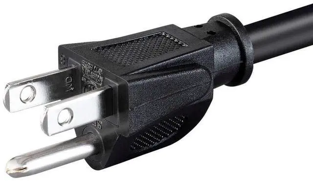 Alt view image 3 of 6 - Heavy Duty Power Cord - NEMA 5-15P to IEC 60320 C15, 14AWG, 15A/1875W, 125V, SJT, 8ft, Black