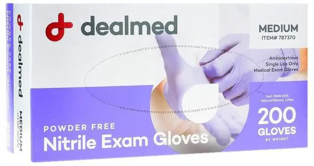 Alt view image 2 of 7 - Nitrile Medical Grade Exam Gloves, Disposable, Latex-Free, Medium (200 ct.)