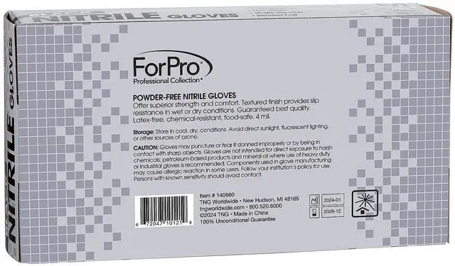 Alt view image 3 of 7 - Disposable Nitrile Gloves, Chemical Resistant, Powder-Free, Latex-Free, Non-Sterile, Food Safe, 4 Mil, Black, Medium, 100-Count