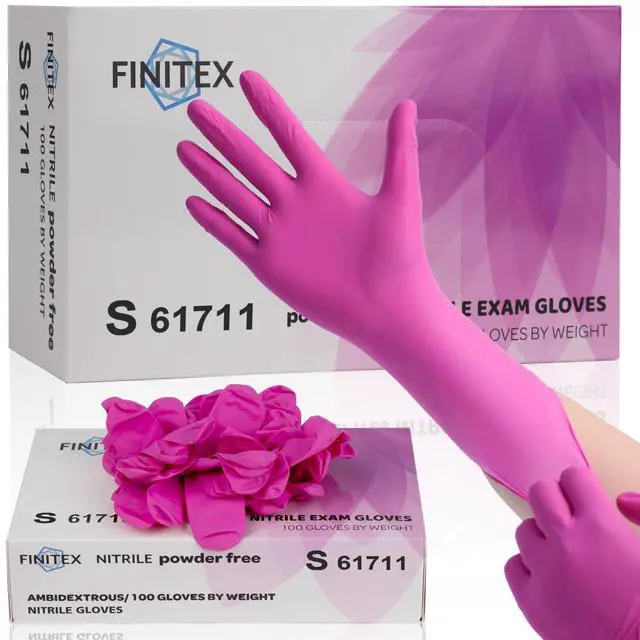 Main image of Nitrile Disposable Latex-Free Gloves - 3.5mil 100PCS/Box Powder-Free 9inch Guantes de Nitrilo Cleaning Medical Exam Food Cooking Glove (100, Small)