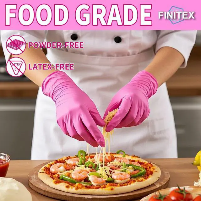Alt view image 3 of 7 - Nitrile Disposable Latex-Free Gloves - 3.5mil 100PCS/Box Powder-Free 9inch Guantes de Nitrilo Cleaning Medical Exam Food Cooking Glove (100, Small)