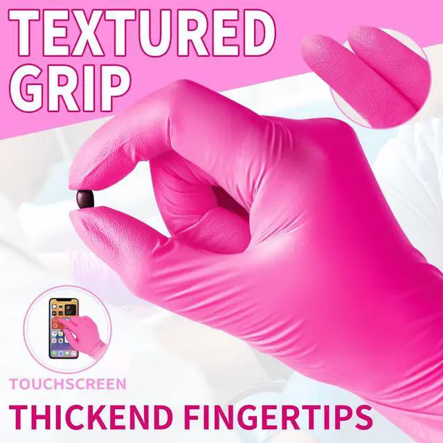Alt view image 6 of 7 - Nitrile Disposable Latex-Free Gloves - 3.5mil 100PCS/Box Powder-Free 9inch Guantes de Nitrilo Cleaning Medical Exam Food Cooking Glove (100, Small)