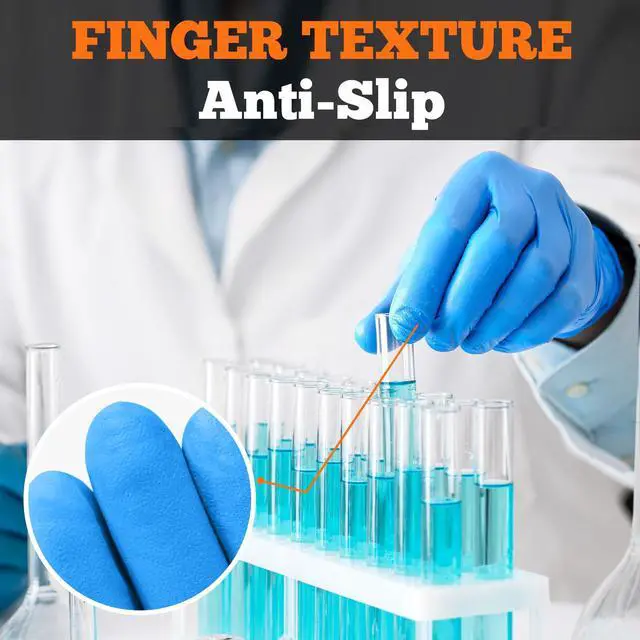Alt view image 5 of 7 - Nitrile Exam Gloves, Blue, 6-mil, Large, Box of 100, Heavy Duty Nitrile Gloves Disposable Latex Free, Powder Free, Medical Gloves, Cooking Gloves, Mechanic Gloves, Cleaning Gloves