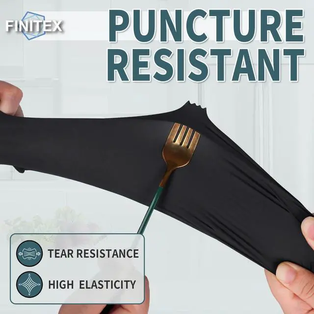Alt view image 5 of 7 - Black Nitrile Disposable Gloves, 5mil, Powder-free, Medical Exam Latex-Free 100 PCS For Examination Home Cleaning Food Glove (Medium)