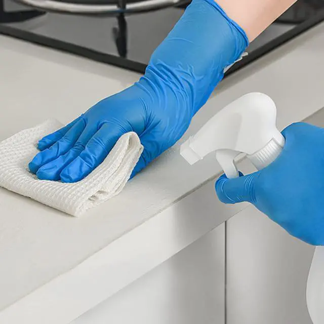 Alt view image 5 of 7 - Disposable Blue Nitrile Gloves, Size Large, No Latex, No Powder, Safe Working Gloves, House Cleaning gloves,100pcs (Large)
