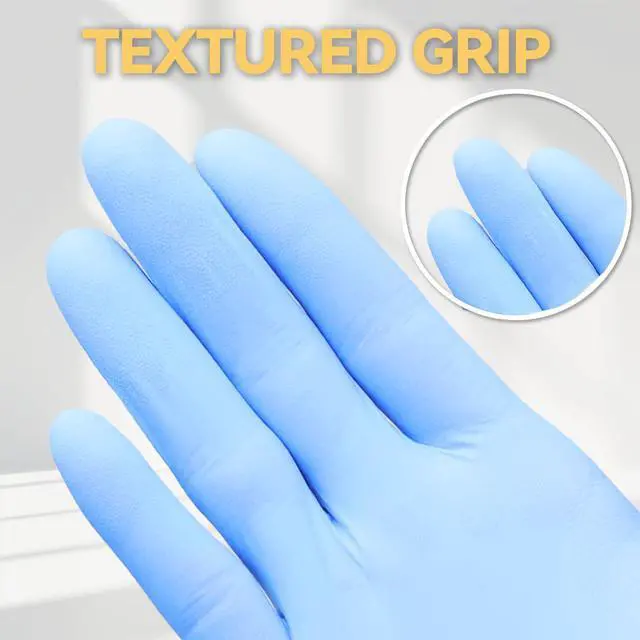 Alt view image 2 of 5 - Basic Medical NGPF-7002 Blue Nitrile Exam Gloves, Medium, 100 Count, Latex-Free, Powder-Free, Non-Sterile Disposable Gloves for Food Prep, Cleaning, Cooking, Salon, Pet Care & Everyday Use