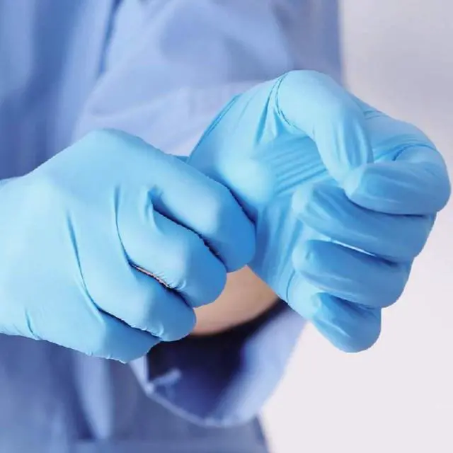 Alt view image 5 of 5 - Basic Medical NGPF-7002 Blue Nitrile Exam Gloves, Medium, 100 Count, Latex-Free, Powder-Free, Non-Sterile Disposable Gloves for Food Prep, Cleaning, Cooking, Salon, Pet Care & Everyday Use