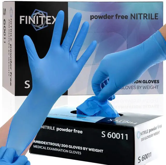 Main image of Blue Disposable Nitrile Exam Gloves - 200 PCS/BOX 3.5mil Rubber Powder-Free Latex-Free Medical Examination Home Cleaning Food Gloves, X-LARGE