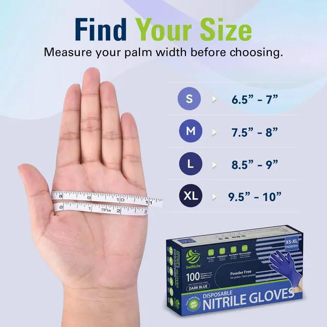 Alt view image 7 of 7 - Disposable Nitrile Gloves, Food Safe, Latex-Free Powder-Free, Kitchen Rubber Gloves for Cooking, Cleaning and Food Prep (Medium, 300)