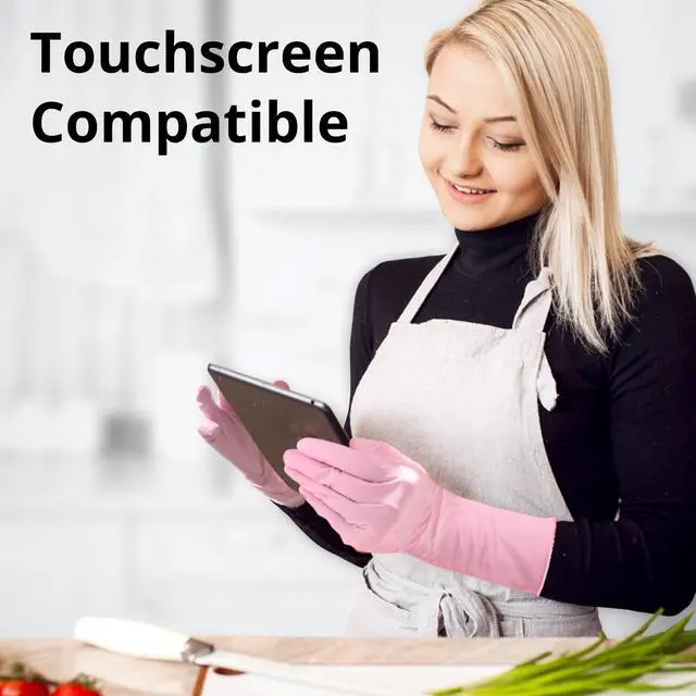 Alt view image 6 of 7 - Disposable Nitrile Dishwashing Gloves, Extended 12 Inches Cuff, 6-mil, Medium, Cherry Blossom Cleaning Gloves for Latex-Free, Ideal for Cooking, Hair Dye, Spa (Box of 100)