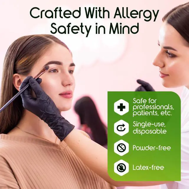Alt view image 4 of 7 - Black Nitrile Gloves HEAVY DUTY 6 Mil Chemical Resistant Medical Cooking Cleaning Disposable Glove
