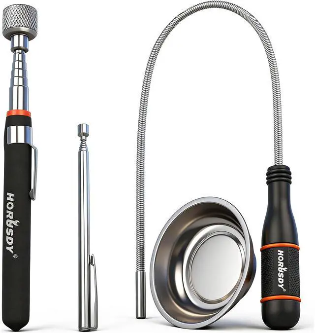 Main image of 4-PIECE Telescoping Magnetic Pickup Tools Set - Extendable Magnetic Pick Up ToolsFlexible Bendable Spring Magnet Stick