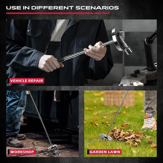 Alt view image 7 of 7 - Telescoping Magnetic Sweeper Pickup Tool: Strong Magnet Pick up Nails Screws and Metal Parts Nut Bolts Steel Iron Parts Finder 35LB Pull Capacity Retractable 9" to 34" Telescopic Stick