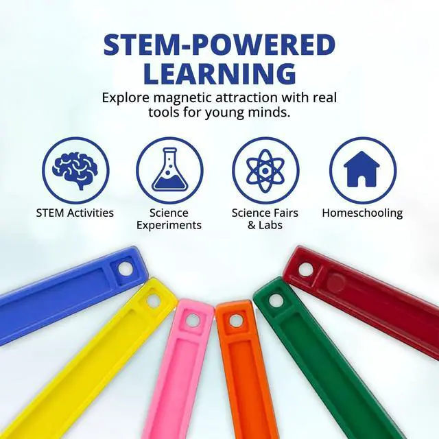 Alt view image 3 of 6 - STEM Magnetic Wands, Educational Magnet Science Kit, Magnetic Kit for STEM Classroom, Magnet Sets for Science Experiments, Sorting Activities, Homeschool Supplies, 6 Pieces