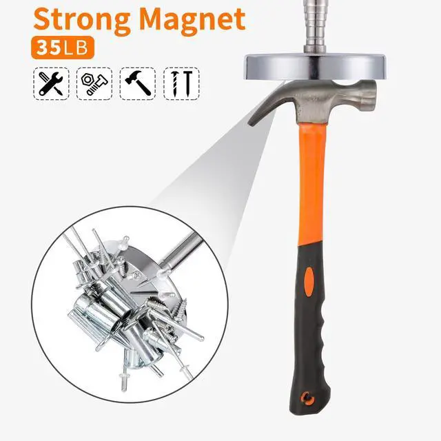 Alt view image 4 of 7 - 35 LB Magnetic Sweeper Telescoping Pick-up Tool, Upgraded Pole Magnet Stick, Pickup Nails, Screws, and Metal, Screws Parts Finder, Black Handle
