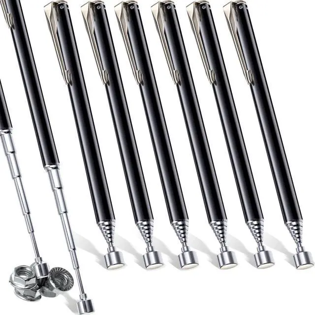 Main image of 8 Pieces Telescoping Magnetic Pick up Tool Grabbers Reacher Tools with Pocket Clip 25 Inch Telescopic Retrieving Magnet Gift for Man, Father, Mechanic, Handyman, Husband (Black)
