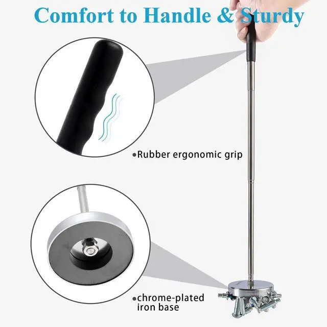 Alt view image 3 of 7 - Telescoping Magnetic Sweeper Pickup Tool, Screws Parts Finder with 35LB Pull Capacity, Retractable 8.6" to 33" with Strong Magnet, Pick up Nails, Screws, and Metal Parts