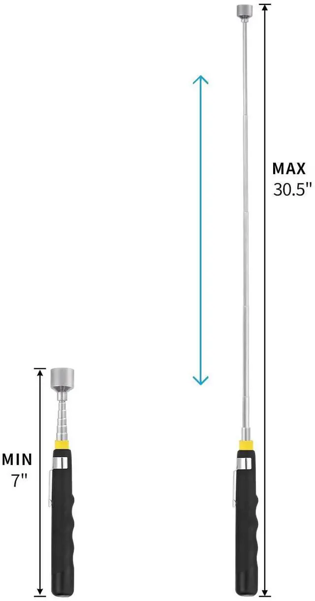 Alt view image 2 of 7 - 4 Pieces 10LBs Telescoping Magnetic Pickup Tool, Magnet Stick Rod Extendable 7" to 30.5" for Men, Birthday, Father's Day, Christmas Gift
