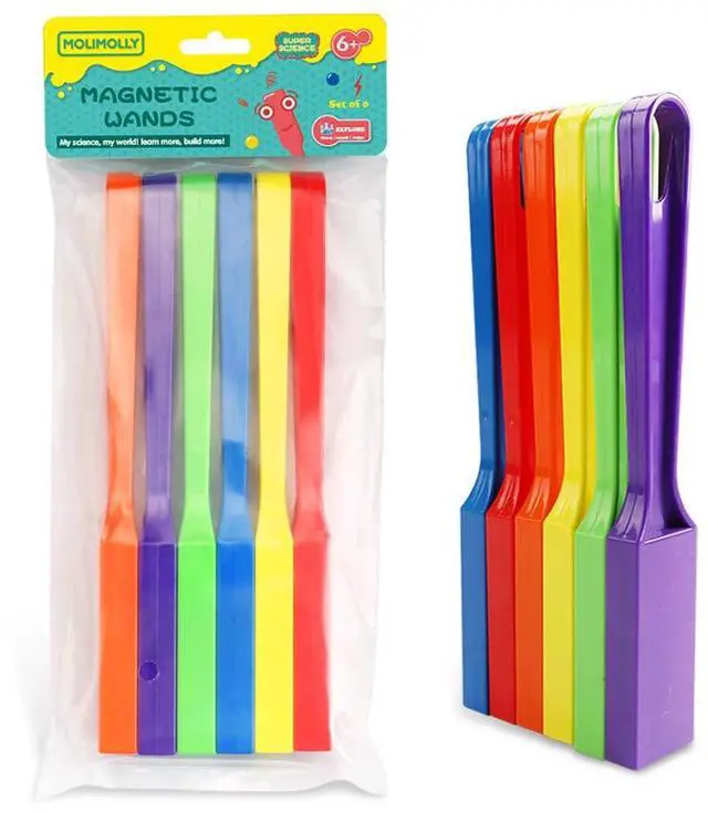 Alt view image 5 of 7 - Pack of 6 Rainbow Magnetic Wand Set for Kids with Magnet Bar, Use for, Science Experiments, Bingo, Fridge, and Magnetic Concepts, Homeschool Supplies Age 6+