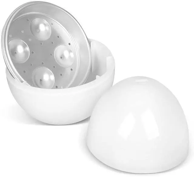 Alt view image 7 of 7 - Microwave Egg Boiler 4 Egg Capacity Microwave Egg Cooker for Hard Boiled Eggs Microwave Egg Maker Under 9 minutes Medium and Hard Boiled Egg Cooker Rapid Egg Boiler Microwavable Egg Poacher
