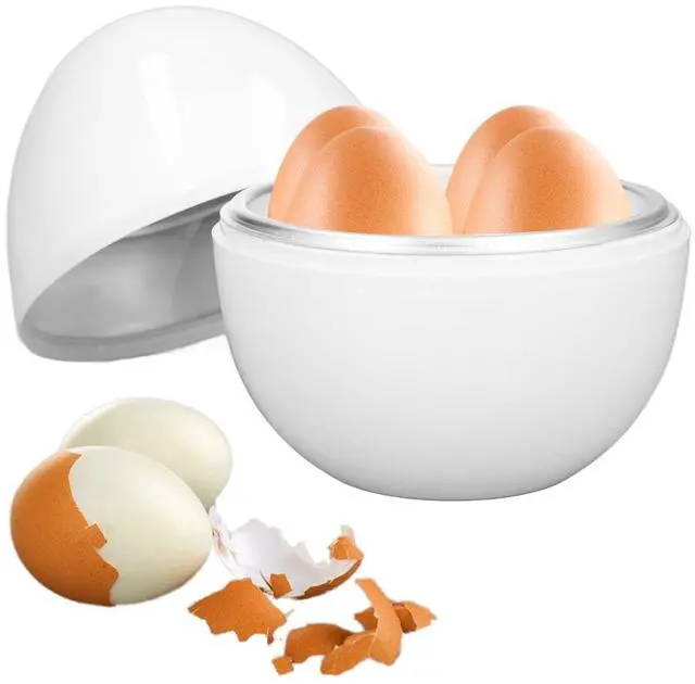 Main image of Hard Boiled Egg Cooker, Electric Egg Cooker 4 Eggs Capacity Compact Design ABS Material Egg Shape Microwave Function Egg Boiler Be for Hard Boiled Eggs, Poached Eggs