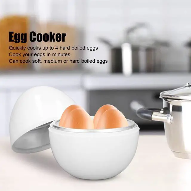 Alt view image 3 of 7 - Hard Boiled Egg Cooker, Electric Egg Cooker 4 Eggs Capacity Compact Design ABS Material Egg Shape Microwave Function Egg Boiler Be for Hard Boiled Eggs, Poached Eggs