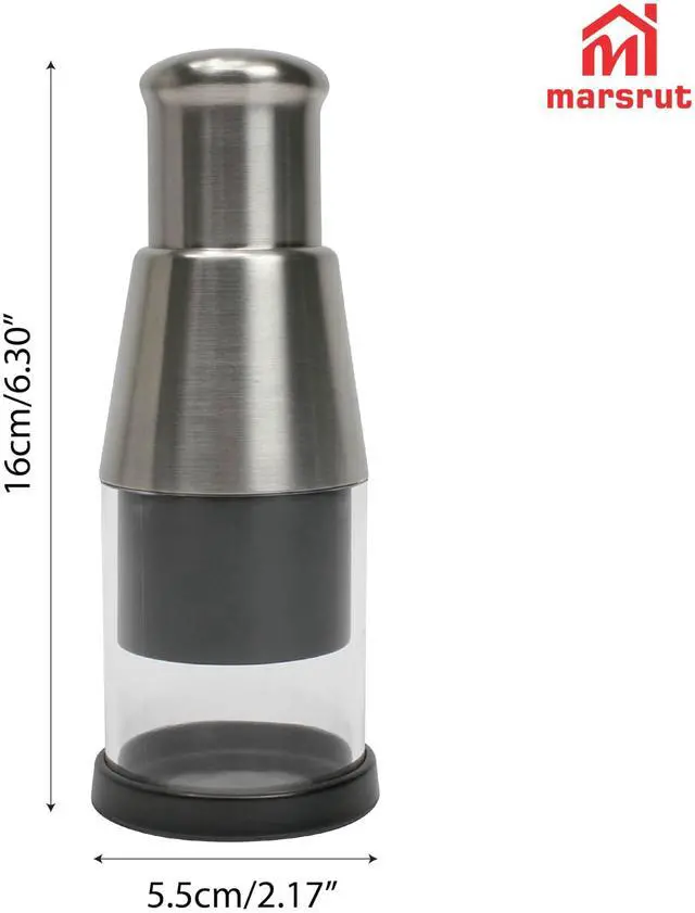 Alt view image 2 of 7 - Pressed Garlic Chopper Stainless Steel, Mini Manual Masher Crusher, Multifunctional Handheld Pressure Choppers Aid, Hard Compact Mincing Dicer Press Purpose for Kitchen Food Vegetable Onion, Silver