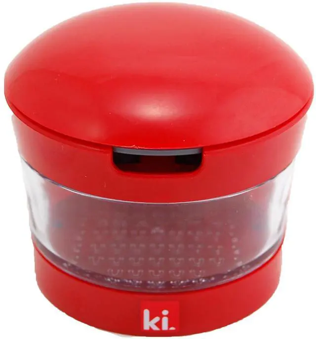 Main image of Garlic Perfection Press, Crusher, Mincer, and Storage Container - Easy to Clean - Stainless Steel Blades - Red