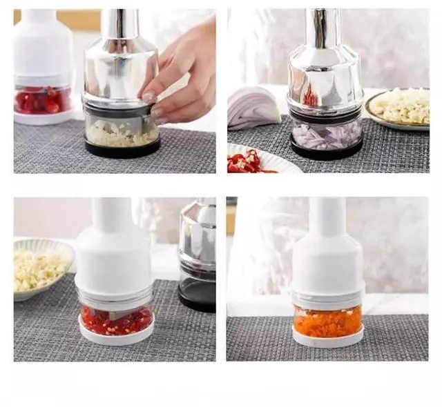 Alt view image 4 of 7 - Stainless Steel Garlic Press 3-in-1 Crusher Mincer Chopper Kitchen Tool