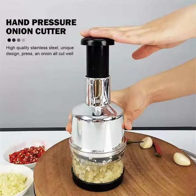 Alt view image 6 of 7 - Stainless Steel Garlic Press 3-in-1 Crusher Mincer Chopper Kitchen Tool