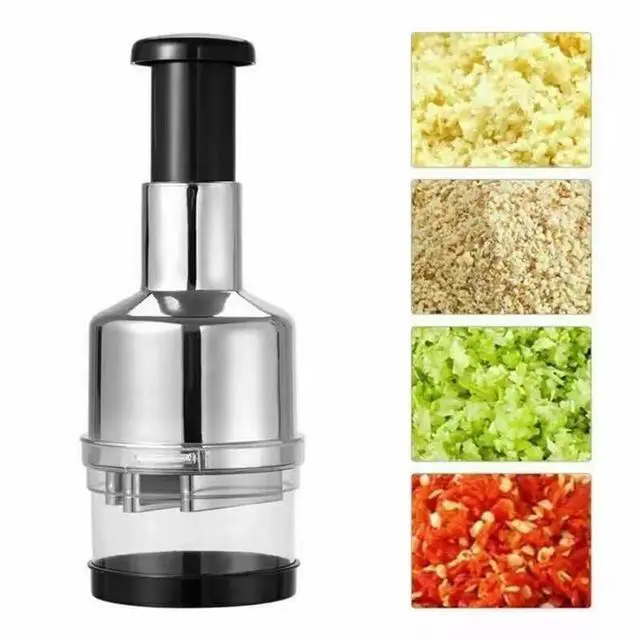 Alt view image 2 of 7 - Stainless Steel Garlic Press 3-in-1 Crusher Mincer Chopper Kitchen Tool