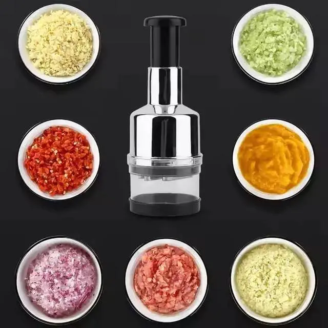 Alt view image 3 of 7 - Stainless Steel Garlic Press 3-in-1 Crusher Mincer Chopper Kitchen Tool