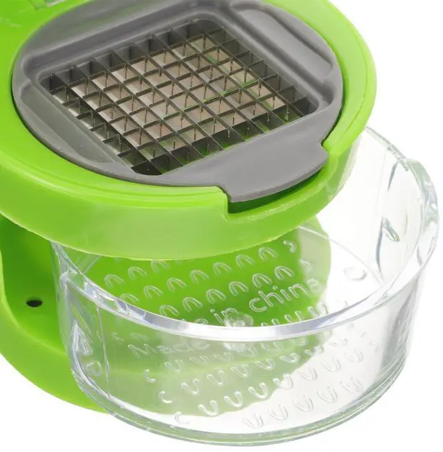 Alt view image 4 of 7 - 1PC Mini Garlic Chopper with Container, Manual Garlic Press with Stainless Steel Blade, Handheld Mincer Presser Kitchen Gadget- 2.5x2.5x2.9''