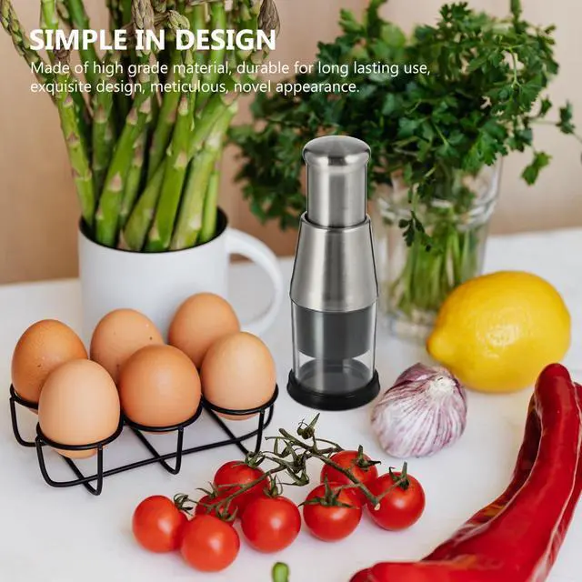 Alt view image 2 of 7 - Manual Garlic Crusher 6.29 Inch Stainless Steel Garlic Press and Mini Vegetable Chopper Kitchen Tool for Food Preparation and Cooking